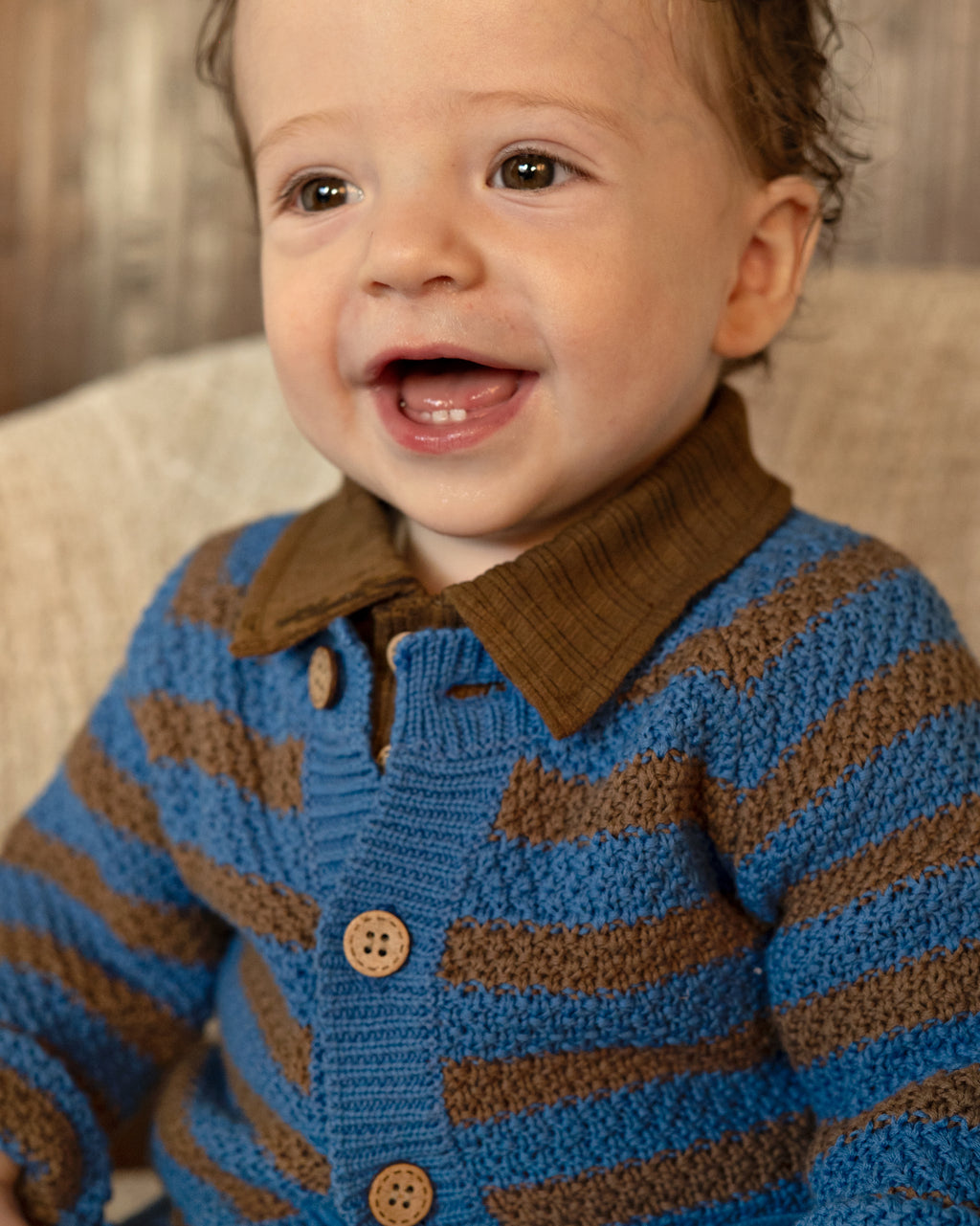 Bess Cardigan Blue Stripe